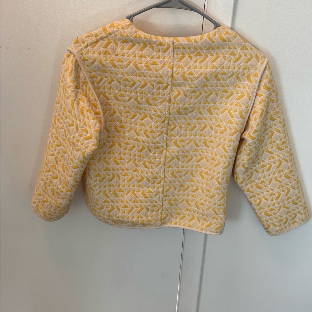 Zara Kids Light Yellow Patterned Puffer Jacket - Picture 5 of 5